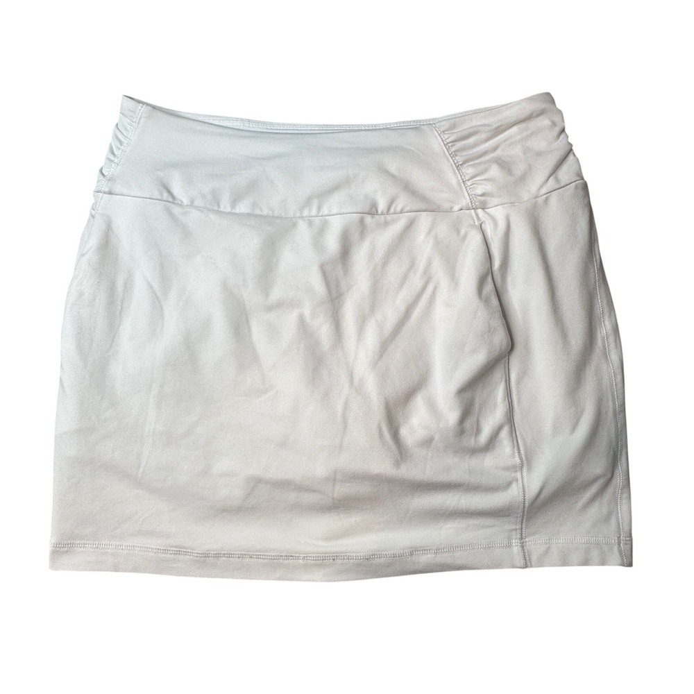 Under Armour Skort Womens L White HeatGear Fitted Athletic Golf Tennis Ruched
